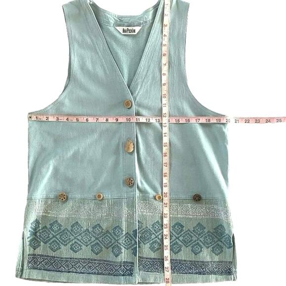 VTG 90s NINA PICCALINO Artsy Midi Dress & Vest Set SZ S Lagenlook Phoebe Friends - Picture 10 of 10